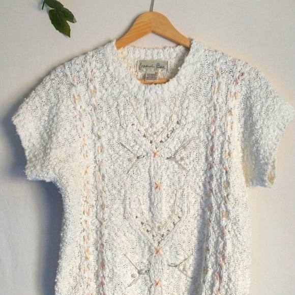 90's Y2K Sweater Blouse Vintage 90s Fairycore Cottagecore Grunge Size Large - Picture 2 of 7